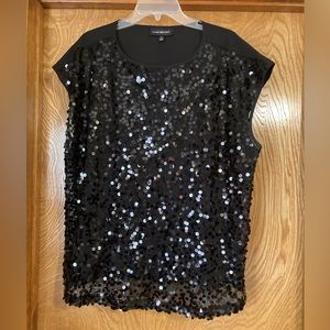 Lane Bryant black sequin ladies blouse